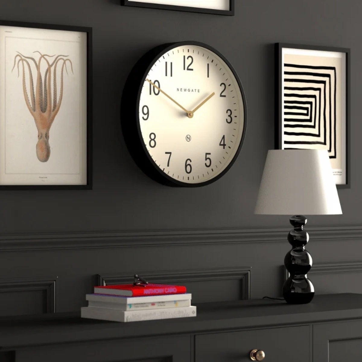 Newgate Αναλογικό Ρολόι Τοίχου Universal Arabic Quartz 43cm Μεταλλικό Μαύρο UNIV371K - Image 4