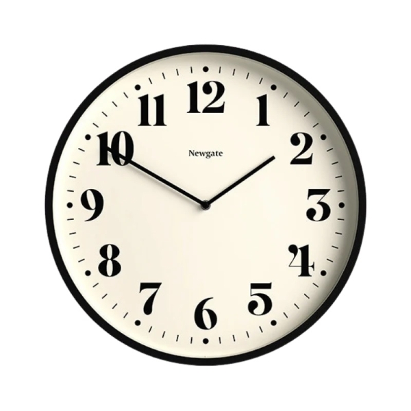 Newgate Αναλογικό Ρολόι Τοίχου Theatre Number Two Quartz 45cm Ακρυλικό Μαύρο NUMTWO240K
