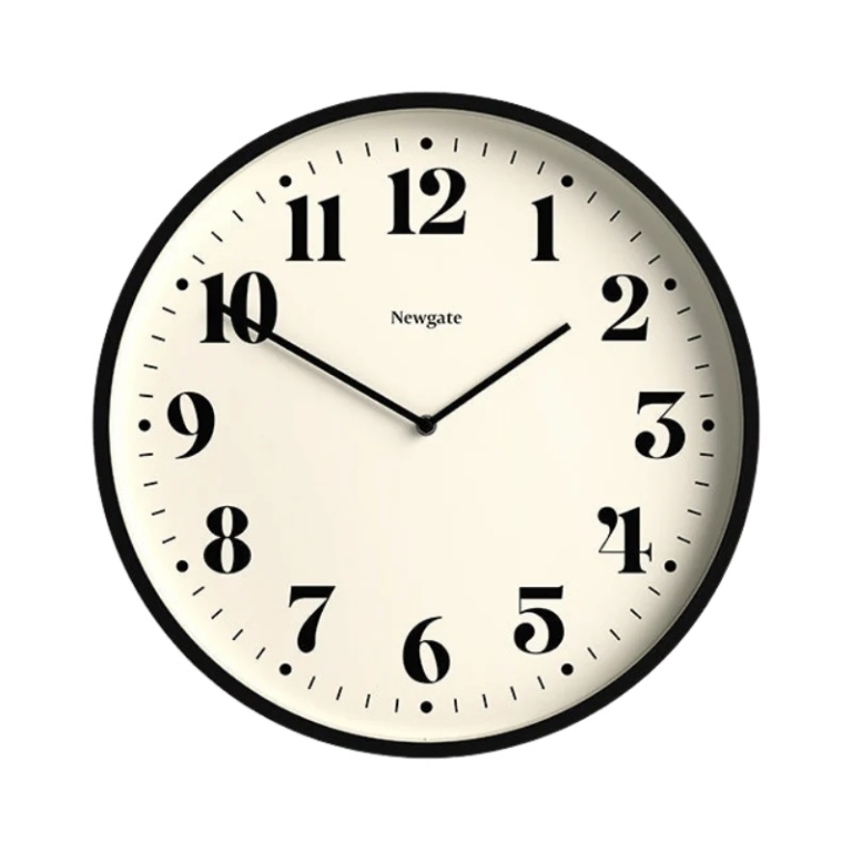 Newgate Αναλογικό Ρολόι Τοίχου Theatre Number Two Quartz 45cm Ακρυλικό Μαύρο NUMTWO240K