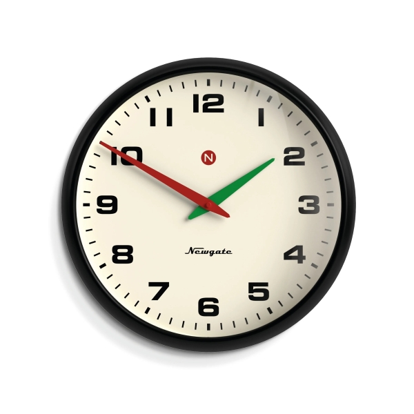 Newgate Αναλογικό Ρολόι Τοίχου Superstore Quartz 40cm Μεταλλικό Μαύρο SUPE216K
