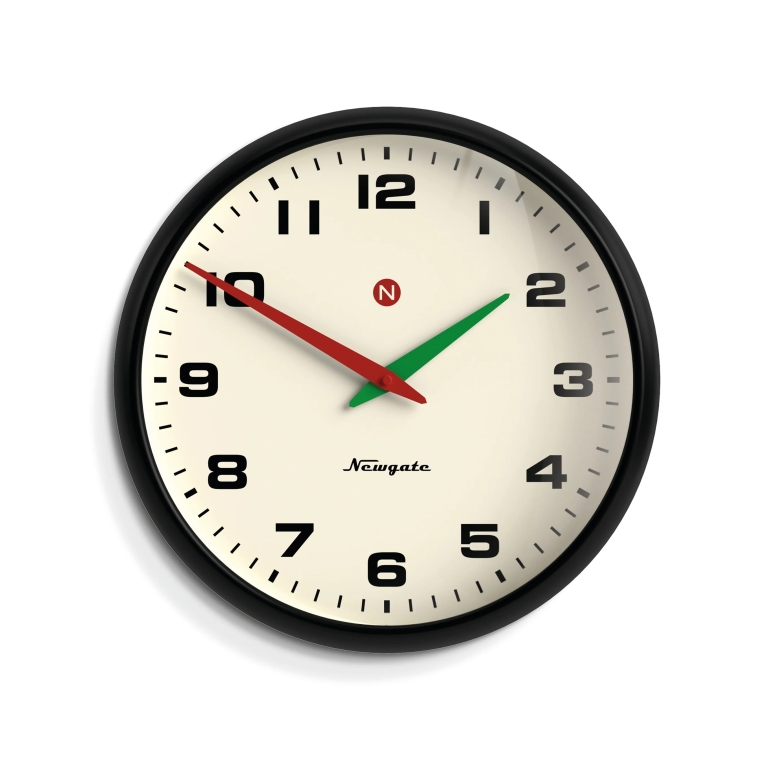 Newgate Αναλογικό Ρολόι Τοίχου Superstore Quartz 40cm Μεταλλικό Μαύρο SUPE216K