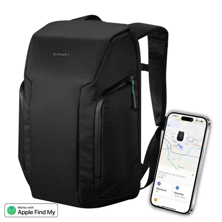 Scapade AirPack Travel Backpack Compatible with Apple Find My and TSA Lock