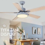 Ανεμιστήρας Οροφής 52″ με 5 Ξύλινα Πτερύγια FAN-Y003 Ασημί