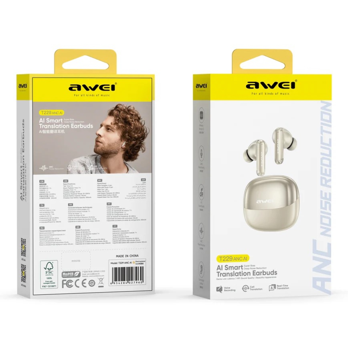 Ασύρματα Bluetooth Ακουστικά TWS με Έξυπνη AI Μετάφραση Awei T229 - Image 5
