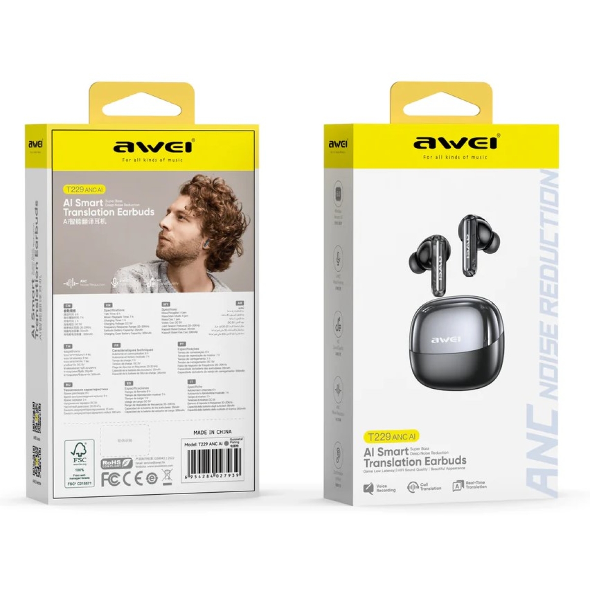 Ασύρματα Bluetooth Ακουστικά TWS με Έξυπνη AI Μετάφραση Awei T229 - Image 4