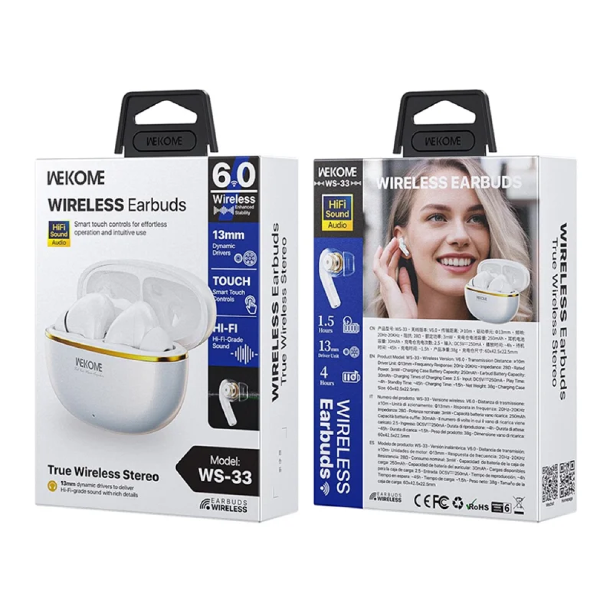 Ασύρματα Bluetooth Ακουστικά TWS με Θήκη Φόρτισης Type-C Wekome WS-33 - Image 4