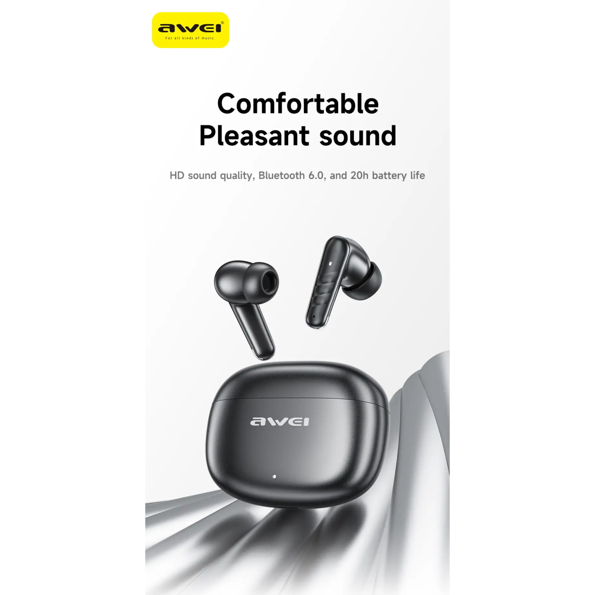 Ασύρματα Gaming Bluetooth Ακουστικά TWS με Θήκη Φόρτισης USB-C Awei T108 - Image 2