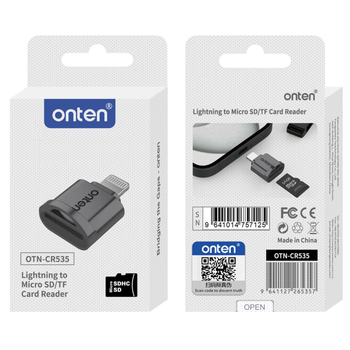 Card Reader Micro SD / TF με Βύσμα Lightning Onten OTN-CR535 - Image 2