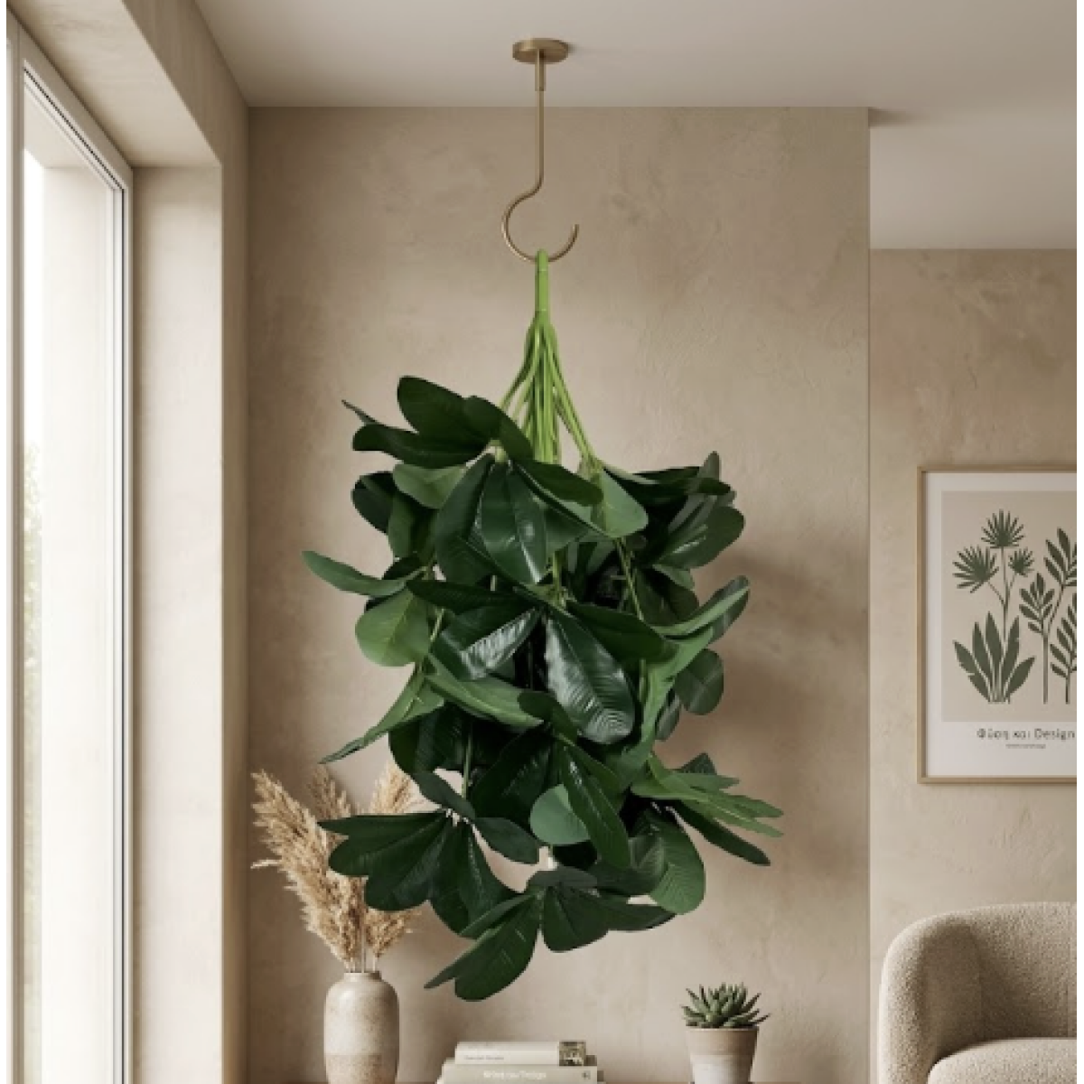 Διακοσμητικό Τεχνητό Κλαδί Money Tree (Pachira) με 18 Φύλλα 0109-07 - Image 2