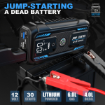 Εκκινητής Μπαταρίας Αυτοκινήτου 12V 22000mAh 2000A με Power Bank, Φακό & Πυξίδα QY18 - Image 4