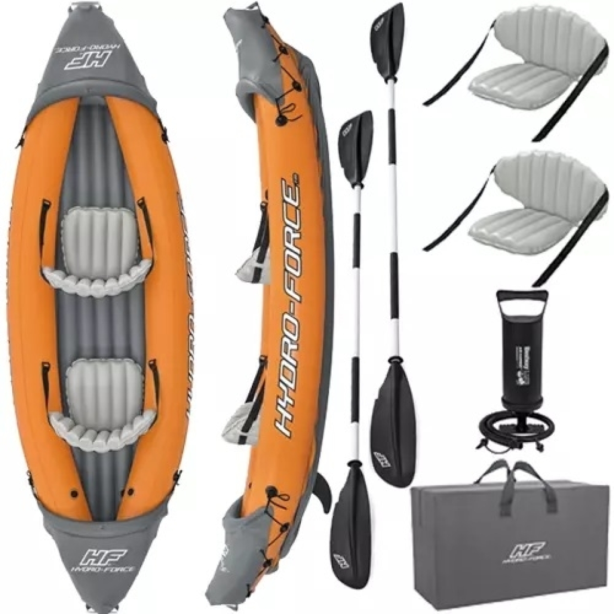 Bestway Φουσκωτό Κανό Καγιάκ 2 Ατόμων Hydro-Force Rapid X2 με Κουπιά και Τρόμπα 321x88cm 5294 - Image 2