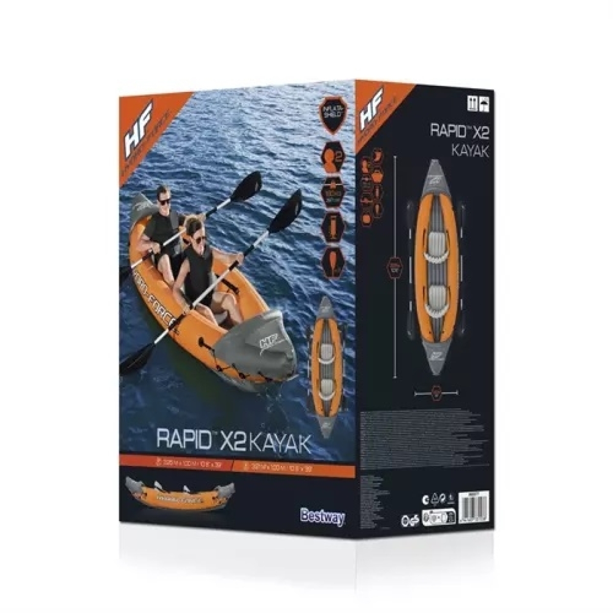 Bestway Φουσκωτό Κανό Καγιάκ 2 Ατόμων Hydro-Force Rapid X2 με Κουπιά και Τρόμπα 321x88cm 5294 - Image 3
