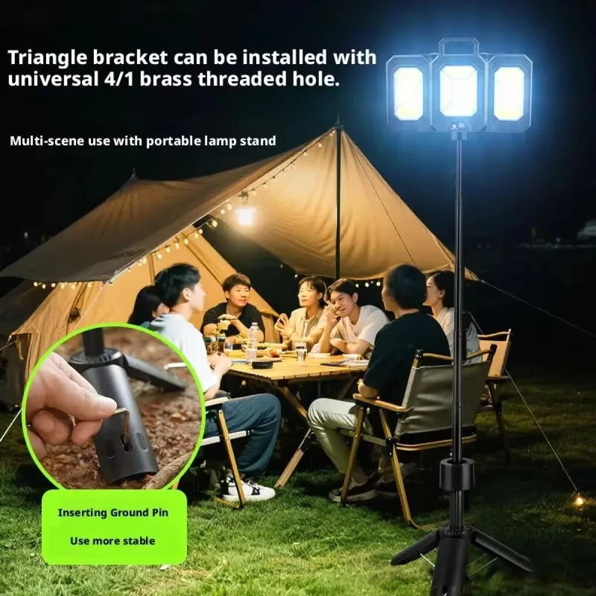 Επαναφορτιζόμενο Ηλιακό Φωτιστικό Camping LED 360° Με USB Και Type-C - Image 7