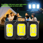Επαναφορτιζόμενο Ηλιακό Φωτιστικό Camping LED 360° Με USB Και Type-C - Image 4