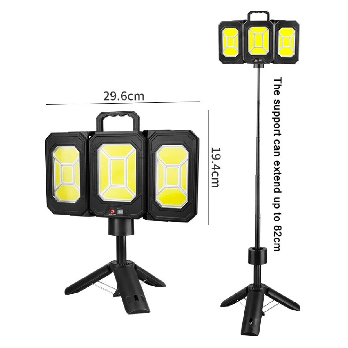 Επαναφορτιζόμενο Ηλιακό Φωτιστικό Camping LED 360° Με USB Και Type-C - Image 2