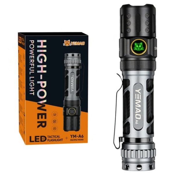 Επαναφορτιζόμενος Φακός LED 2200lm USB-C με Μπαταρία 18650 & 5 Λειτουργίες Φωτισμού YEMAO YM-A6