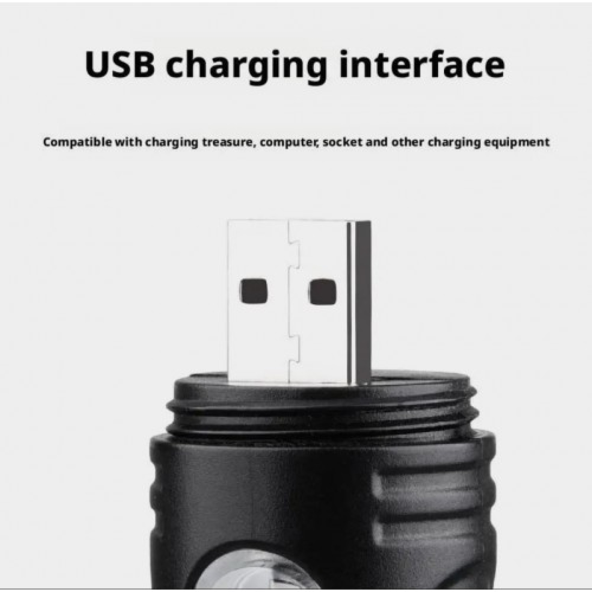 Επαναφορτιζόμενος Φακός LED USB Με Zoom YD2440 - Image 4