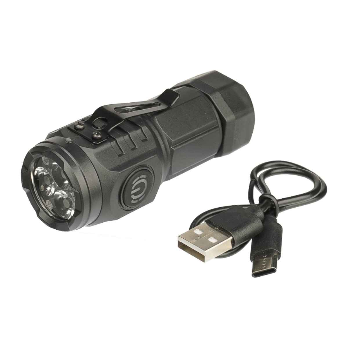 Επαναφορτιζόμενος LED Φακός Χειρός Mini Tactical Flashlight USB-C L-S62 - Image 4