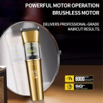 Επαγγελματική Κουρευτική Μηχανή Brushless USB με Black Diamond DLC Λεπίδα & LCD Οθόνη Kemei KM-1376 Pro - Image 5
