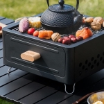 Επιτραπέζια Ψησταριά Κάρβουνου BBQ με Συρτάρι 31x31x16cm K-704 - Image 8