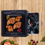 Επιτραπέζια Ψησταριά Κάρβουνου BBQ με Συρτάρι 31x31x16cm K-704 - Image 3