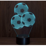 Επιτραπέζιο Φωτιστικό LED 3D Illusion Με 7 Χρώματα - Μπάλες Ποδοσφαίρου