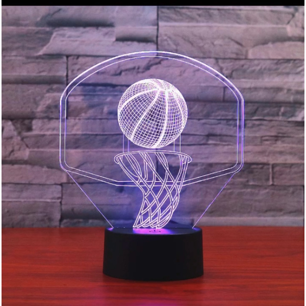 Επιτραπέζιο Φωτιστικό LED 3D Illusion Με 7 Χρώματα - Μπασκέτα