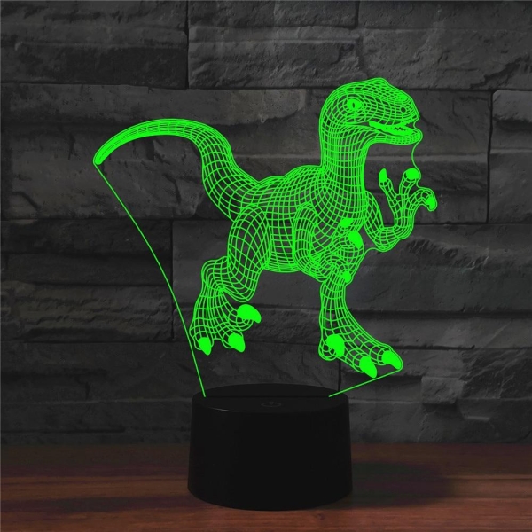 Επιτραπέζιο Φωτιστικό LED 3D Illusion Με 7 Χρώματα - Δεινόσαυρος