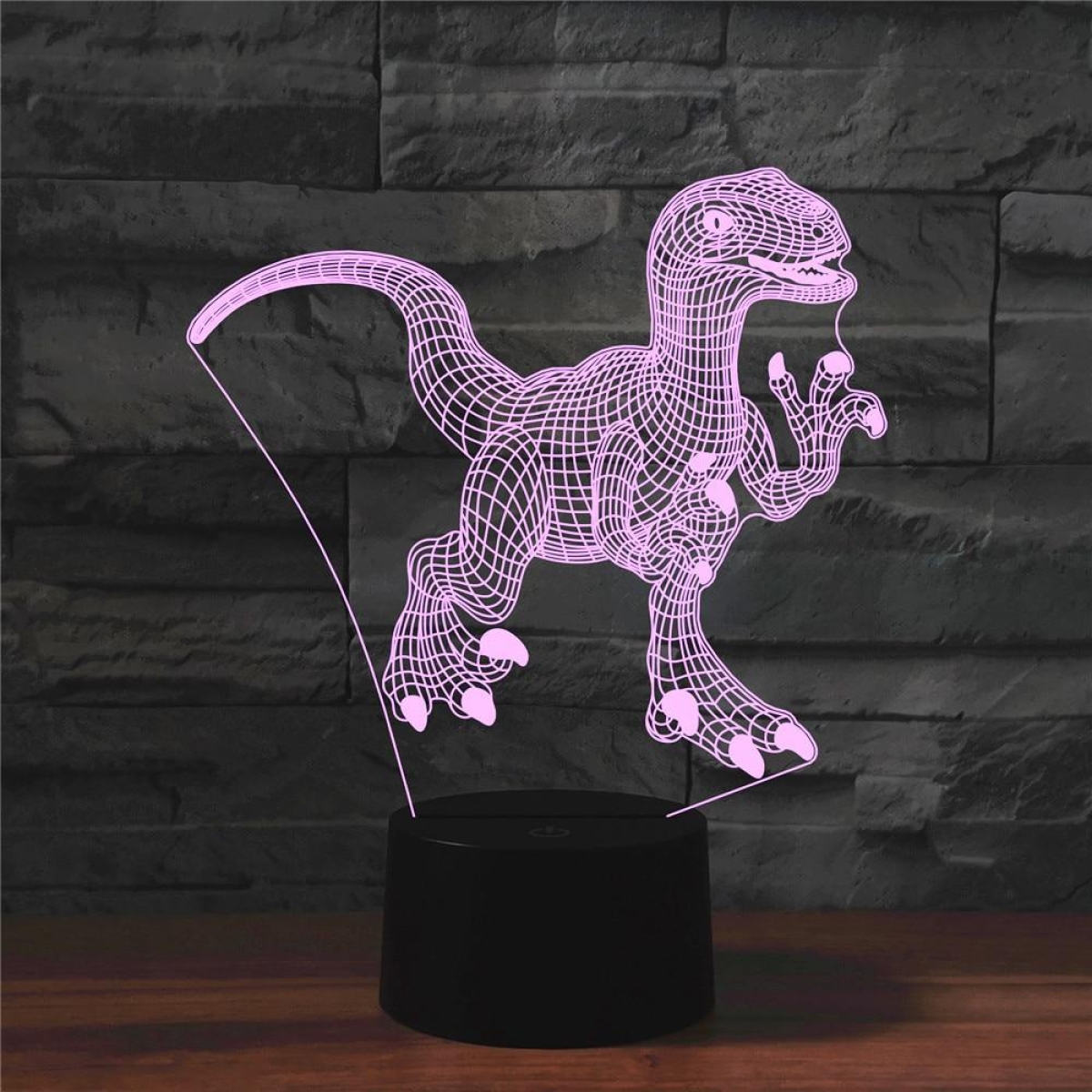 Επιτραπέζιο Φωτιστικό LED 3D Illusion Με 7 Χρώματα - Δεινόσαυρος - Image 8