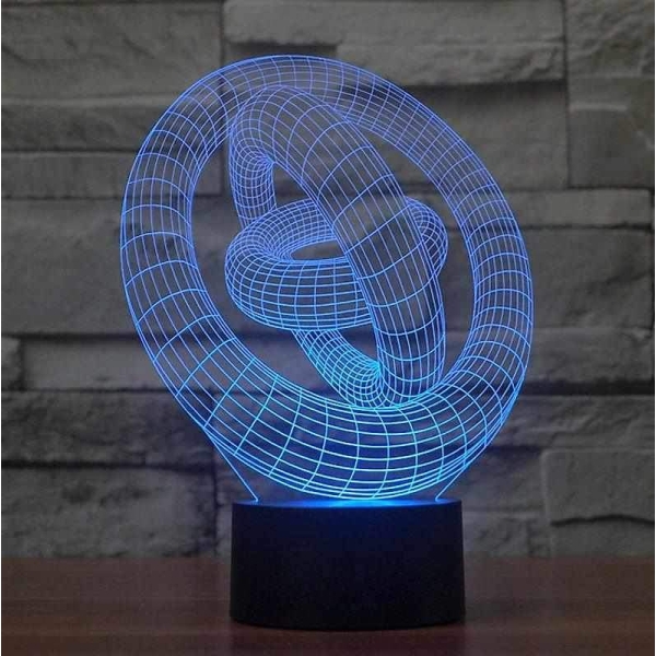 Επιτραπέζιο Φωτιστικό LED 3D Illusion Με 7 Χρώματα - Γυροσκόπιο