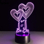 Επιτραπέζιο Φωτιστικό LED 3D Illusion Με 7 Χρώματα - Καρδιές Love You - Image 5