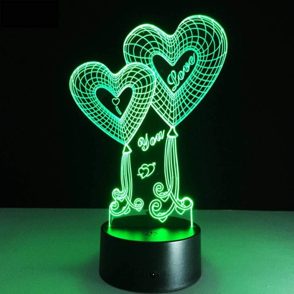 Επιτραπέζιο Φωτιστικό LED 3D Illusion Με 7 Χρώματα - Καρδιές Love You - Image 7