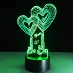 Επιτραπέζιο Φωτιστικό LED 3D Illusion Με 7 Χρώματα - Καρδιές Love You - Image 7