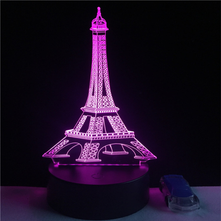 Επιτραπέζιο Φωτιστικό LED 3D Illusion Με 7 Χρώματα - Πύργος του Άιφελ