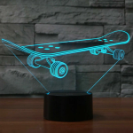 Επιτραπέζιο Φωτιστικό LED 3D Illusion Με 7 Χρώματα - Skateboard