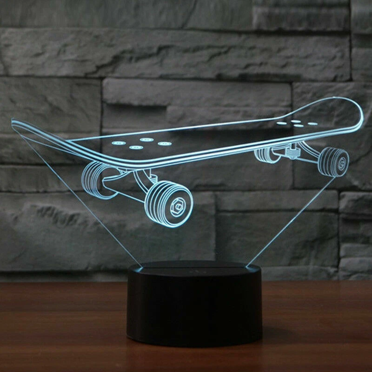 Επιτραπέζιο Φωτιστικό LED 3D Illusion Με 7 Χρώματα - Skateboard - Image 10