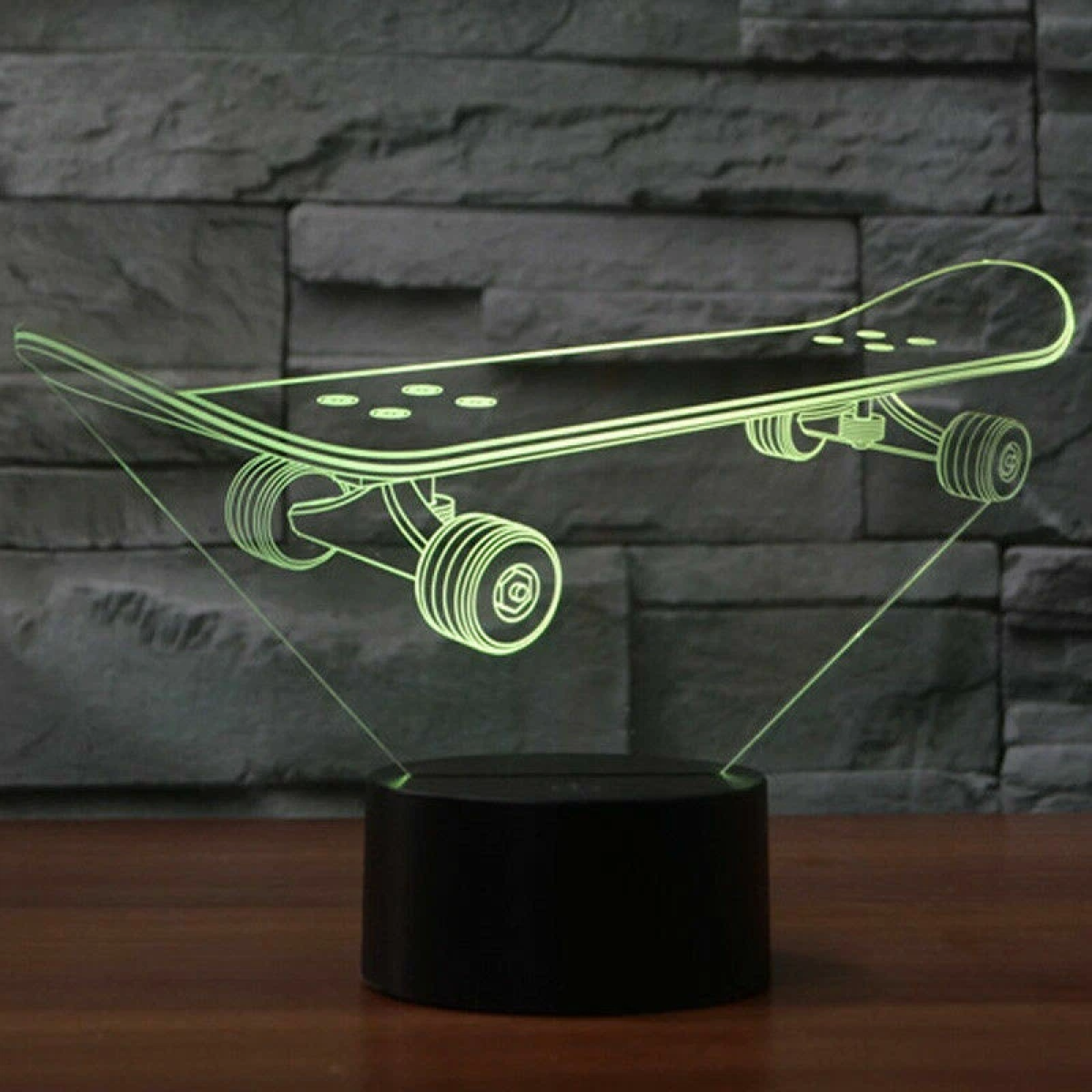 Επιτραπέζιο Φωτιστικό LED 3D Illusion Με 7 Χρώματα - Skateboard - Image 9