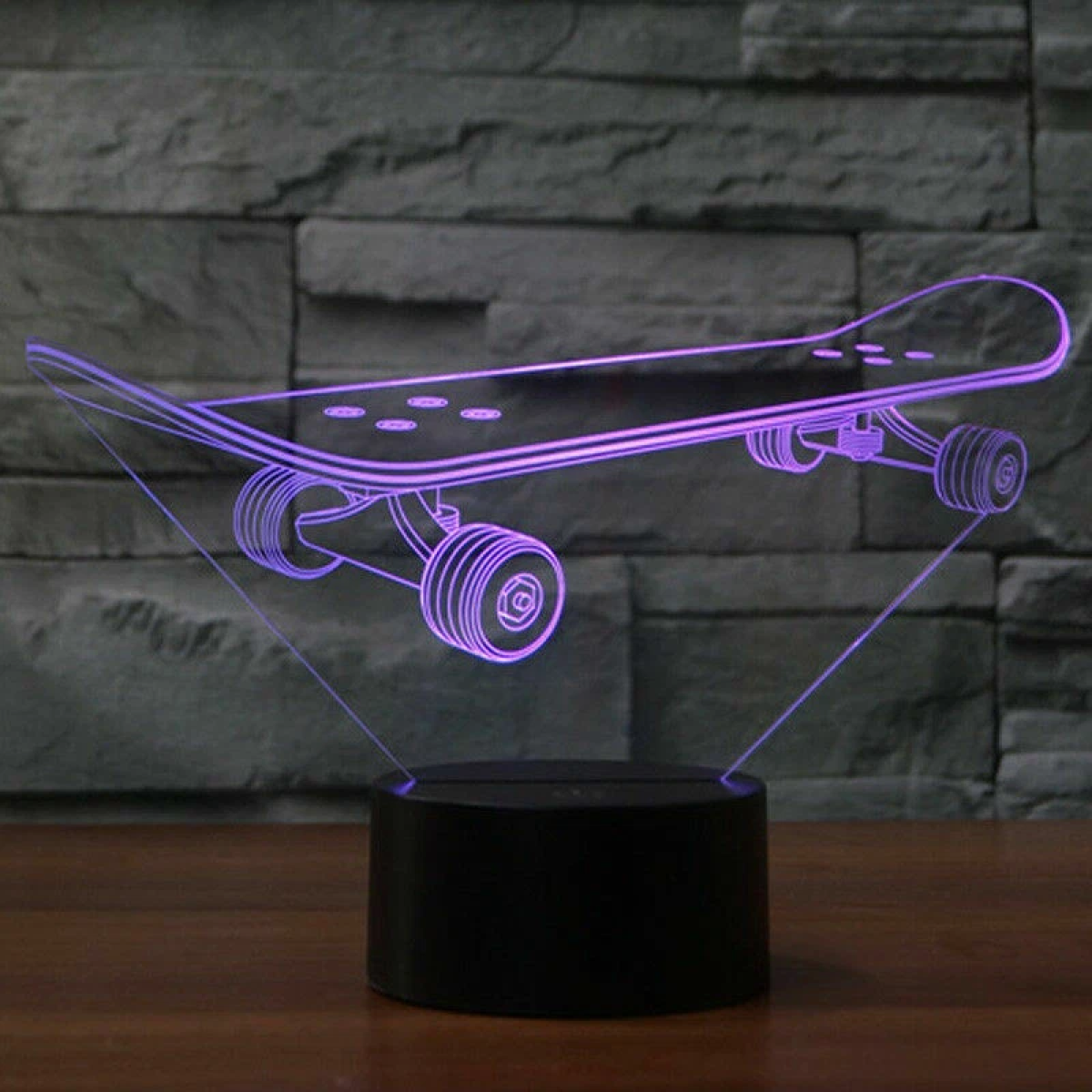 Επιτραπέζιο Φωτιστικό LED 3D Illusion Με 7 Χρώματα - Skateboard - Image 8