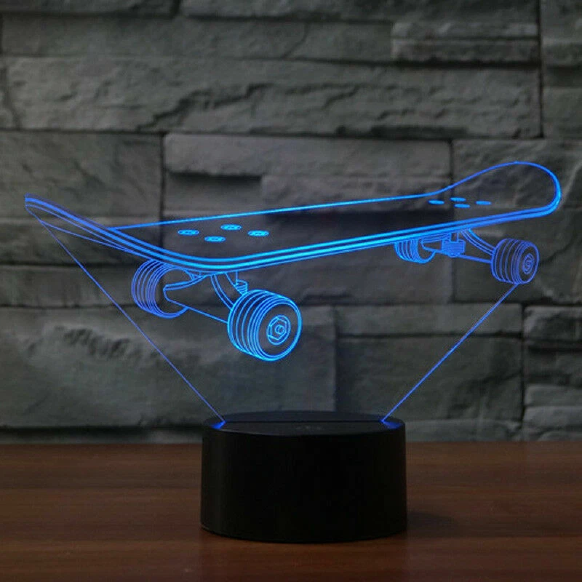 Επιτραπέζιο Φωτιστικό LED 3D Illusion Με 7 Χρώματα - Skateboard - Image 6