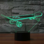 Επιτραπέζιο Φωτιστικό LED 3D Illusion Με 7 Χρώματα - Skateboard