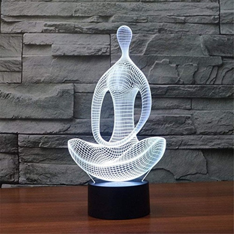 Επιτραπέζιο Φωτιστικό LED 3D Illusion Με 7 Χρώματα - Yoga Meditation