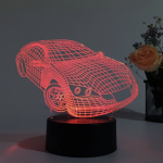 Επιτραπέζιο Φωτιστικό LED 3D Με 7 Χρώματα - Αυτοκίνητο