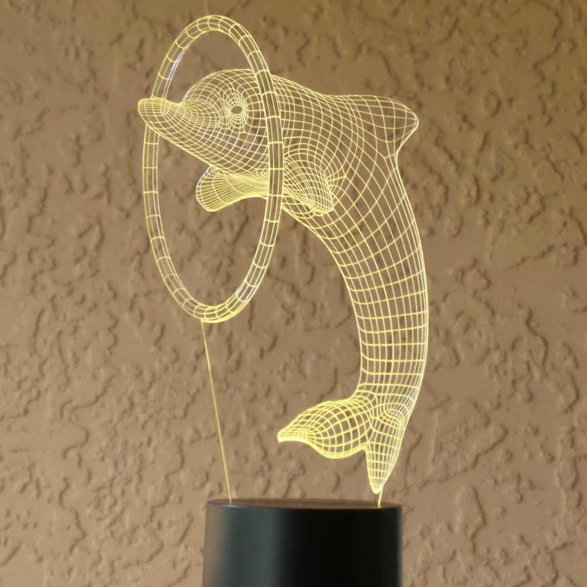 Επιτραπέζιο Φωτιστικό LED 3D Illusion Με 7 Χρώματα - Δελφίνι - Image 7