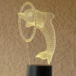 Επιτραπέζιο Φωτιστικό LED 3D Illusion Με 7 Χρώματα - Δελφίνι - Image 7