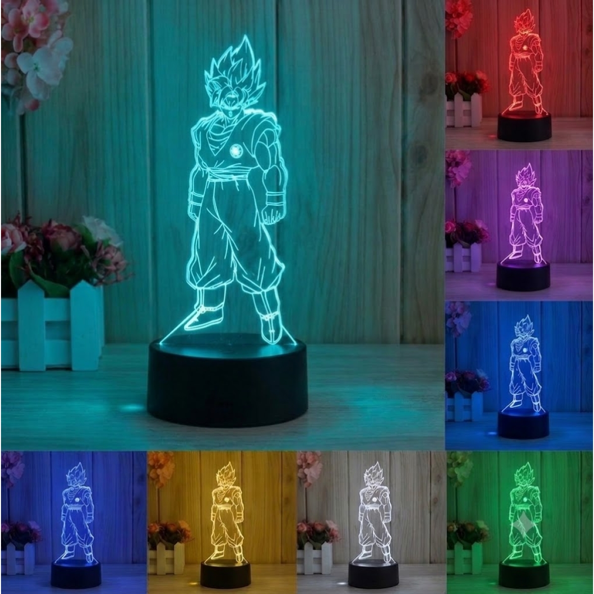 Επιτραπέζιο Φωτιστικό LED 3D Illusion Με 7 Χρώματα - Goku - Image 5
