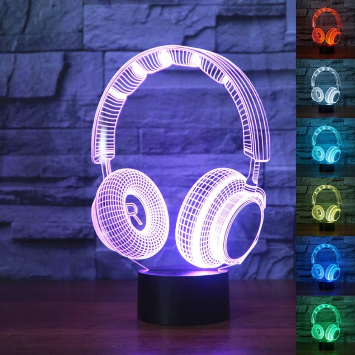 Επιτραπέζιο Φωτιστικό LED 3D Illusion Με 7 Χρώματα - Headphones - Image 7