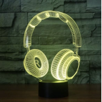 Επιτραπέζιο Φωτιστικό LED 3D Illusion Με 7 Χρώματα - Headphones - Image 6