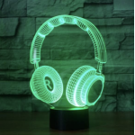 Επιτραπέζιο Φωτιστικό LED 3D Illusion Με 7 Χρώματα - Headphones - Image 5