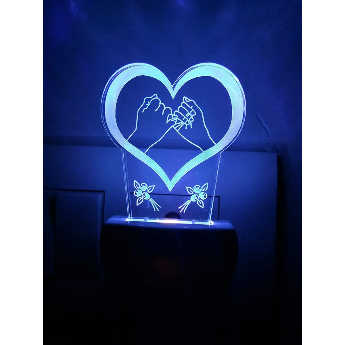 Επιτραπέζιο Φωτιστικό LED 3D Illusion Με 7 Χρώματα - Καρδιά & Τριαντάφυλλα - Image 7