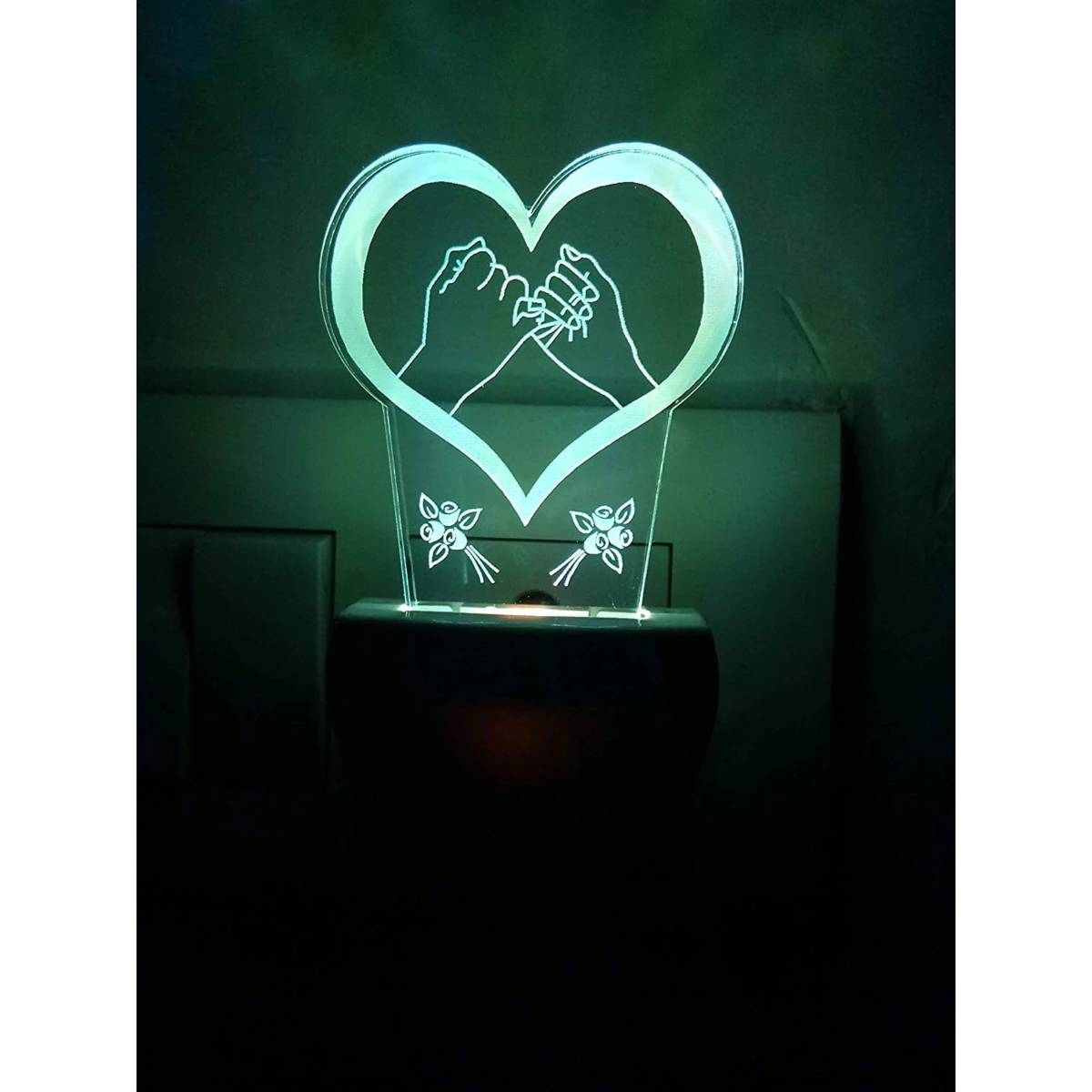 Επιτραπέζιο Φωτιστικό LED 3D Illusion Με 7 Χρώματα - Καρδιά & Τριαντάφυλλα - Image 6